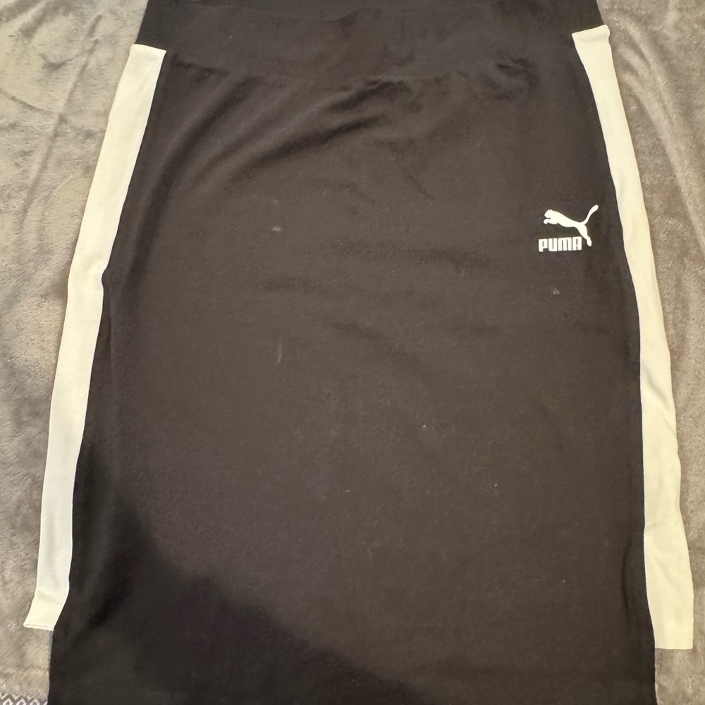 Puma Black and White Knee-Length Pencil Skirt